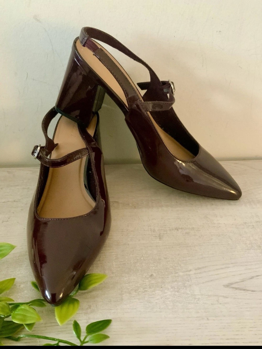 Old Navy Patent Slingback Pumps - Burgundy